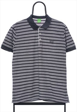 Hugo Boss Grey Striped Polo Shirt