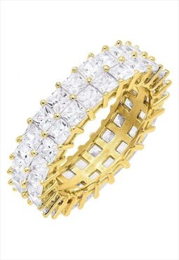 Chunky Band Ring Gold Plated Sterling Silver 