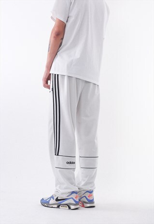 VINTAGE ADIDAS ORIGINALS TRACKSUIT JOGGER PANTS 90S WHITE