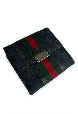 Vintage Gucci purse wallet black GG monogram print