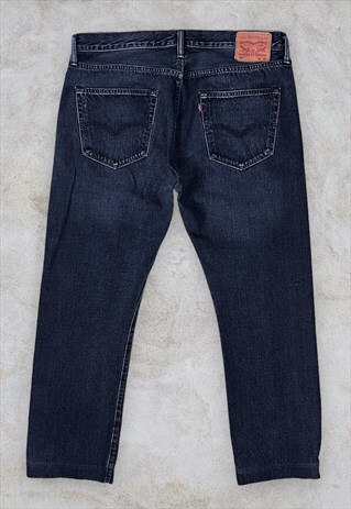 VINTAGE LEVI'S 501 JEANS WASHED BLACK STRAIGHT LEG W36 L30