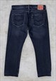 Vintage Levi's 501 Jeans Washed Black Straight Leg W36 L30