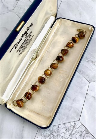 70S SEMI-PRECIOUS STONE BRACELET, BOHEMIAN VINTAGE JEWELLERY