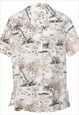 Vintage Tropical Print Hawaiian Shirt - L