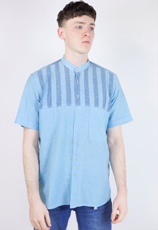 VINTAGE 90S BLUE SHORT-SLEEVE SHIRT