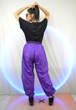 VINTAGE TWO COLOUR RAVE SPORTS TROUSERS