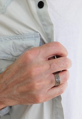 ANTIQUE RING MEN STERLING SILVER RING