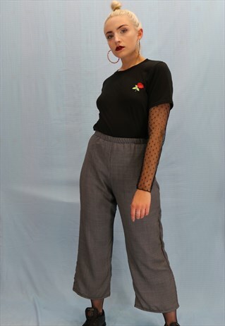 BLACK AND WHITE CULLOTTE TROUSERS