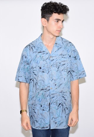 VINTAGE BLUE 90S PATTERN SHIRT