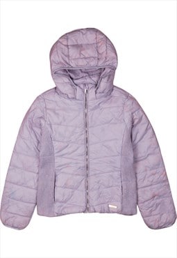 Vintage 90's H&M Puffer Jacket Hooded Full Zip Up Purple