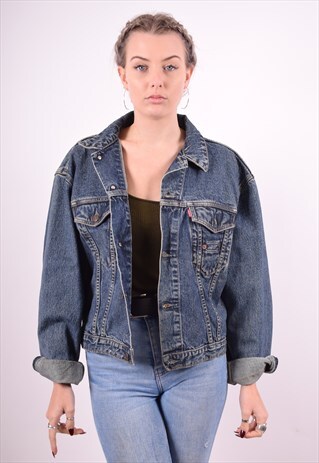LEVI'S WOMENS VINTAGE DENIM JACKET LARGE BLUE 90'S