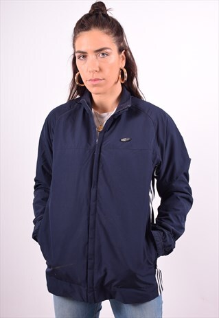 ADIDAS WOMENS VINTAGE JACKET MEDIUM BLUE 90'S