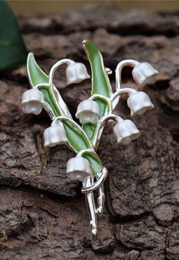 Lily Of The Valley White Flower Brooch