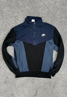 Nike 1/4 Zip Navy & Black Pullover Jumper Size XS