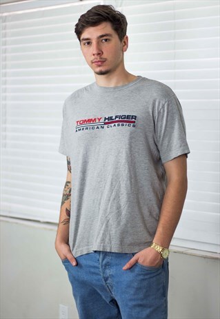 VINTAGE TOMMY HILFIGER T-SHIRT LOGO 90S M 7.1