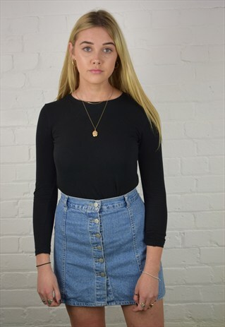 VINTAGE 90'S DENIM BUTTON-UP SKIRT