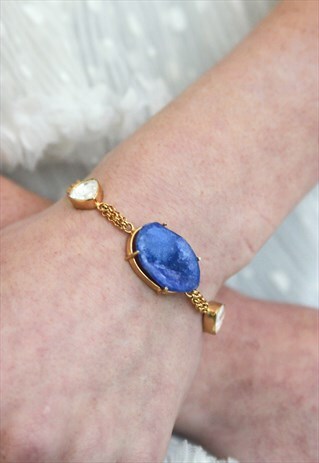 BLUE DRUZY STONE BRACELET