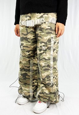 Vintage Criminal Damage Grunge Cargo Pants in Khaki
