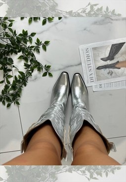 Cowboy boots Silver western cowgirl boots