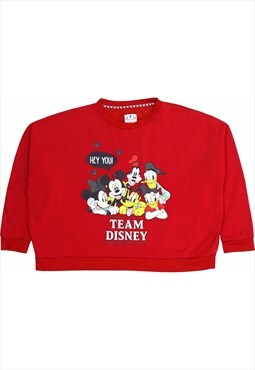 Disney 90's Team Disney Crewneck Sweatshirt Large Red