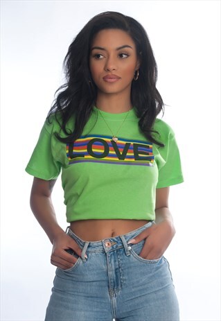 THE RAINBOW LOVE FESTIVAL GREEN SUMMER TEE