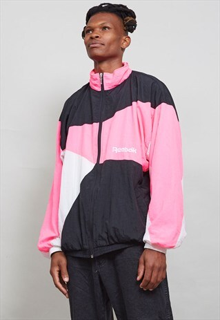 90'S SUPER OVERSIZED CLASSIC REEBOK SHELL SPORTS JACKET