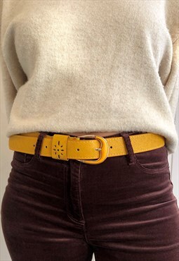 Mustard Yellow Faux Leather Belt