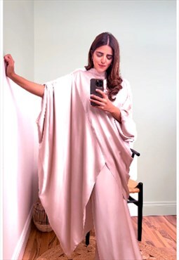 Abaya Skirt Co Ord Set (Dusty Pink)