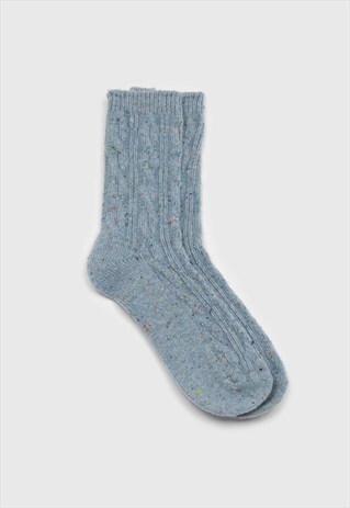 BABY BLUE RAINBOW FLECK THICK SOCKS