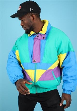 VINTAGE MULTICOLOURED PADDED JACKET NJ328