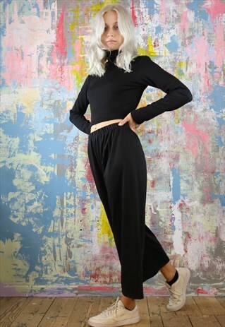 BLACK CROP PANTS CO-ORDINATES