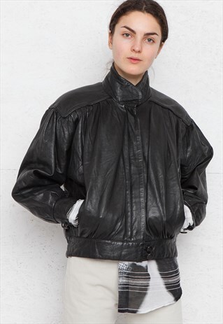 VINTAGE BLACK POLE NORD LEATHER JACKET