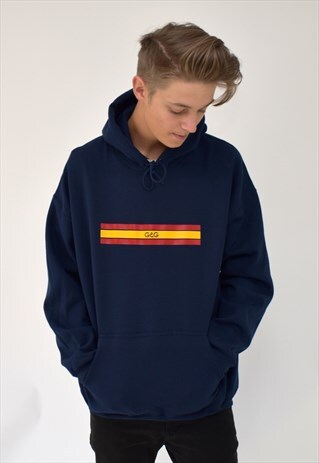 G&G UNISEX NEW CHUNKY LINO NAVY HOOD