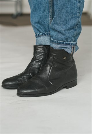 VINTAGE 70S LEATHER BOHO ANKLE BOOTS