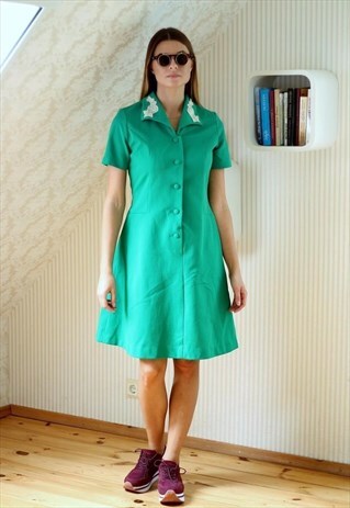 RICH GREEN VINTAGE DRESS