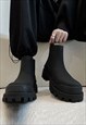 MONOCHROME BOOTS TRACTOR SOLE SHOES PLATFORM ANKLE SNEAKERS