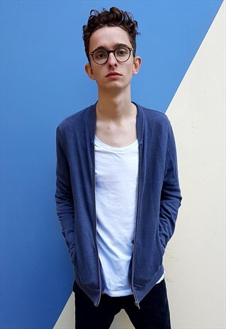 ASOS BLUE ZIPPED SWEATSHIRT