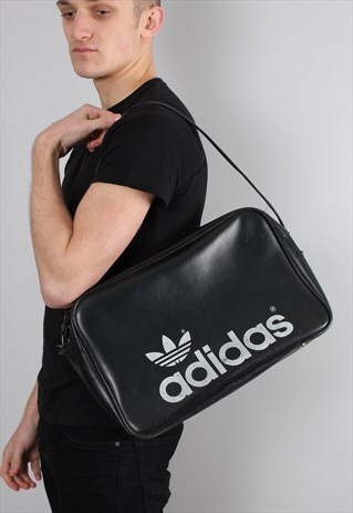 VINTAGE ADIDAS PETER BLACK SATCHEL BAG MESSENGER