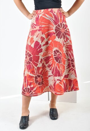 VINTAGE MAXI SKIRT IN FLOWER PRINT