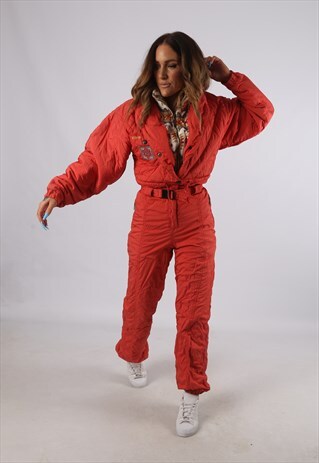 VINTAGE EIDER FULL SKI SUIT SNOW SPORTS UK 8 XS (J2B)