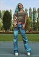 Y2K VINTAGE NOS JUST CAVALLI DENIM PATCHWORK PATTERN JEANS
