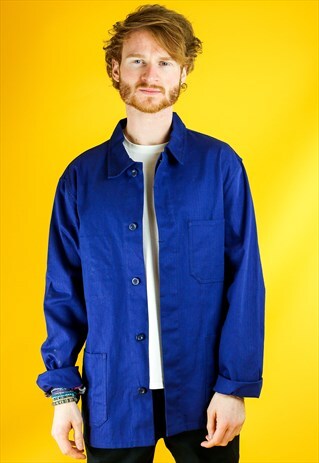 DARK BLUE FRENCH WORKER CHORE JACKET