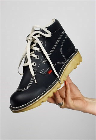 VINTAGE KICK HI CLASSIC DARK BLUE KICKERS