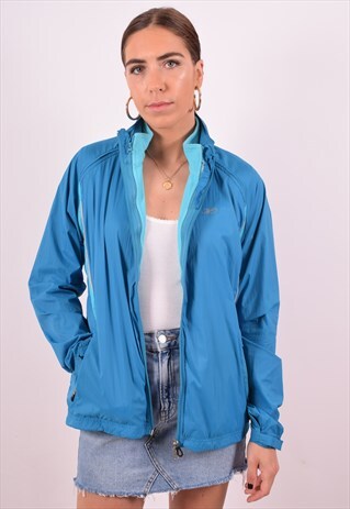 REEBOK WOMENS VINTAGE TRACKSUIT TOP JACKET MEDIUM BLUE 90S