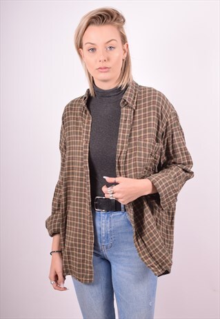 WOMENS VINTAGE FLANNEL SHIRT LARGE MULTI 90S