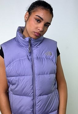 Purple y2ks The North Face Lilac Puffer Jacket Coat Gilet
