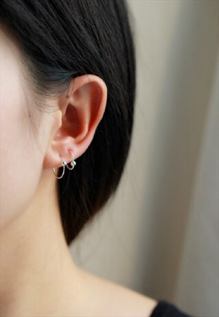 SIMPLE CIRCLE STERLING SILVE EARRINGS