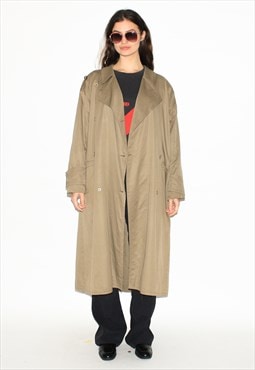 Vintage 90s oversized double-breasted trench coat in beige