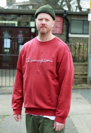 90S CHAMPION SPELL OUT LOGO BLACK SWEATSHIRT