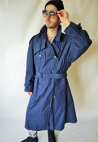 VINTAGE TRENCH COAT RAINCOAT RAIN COAT SHELL JACKET MIDI